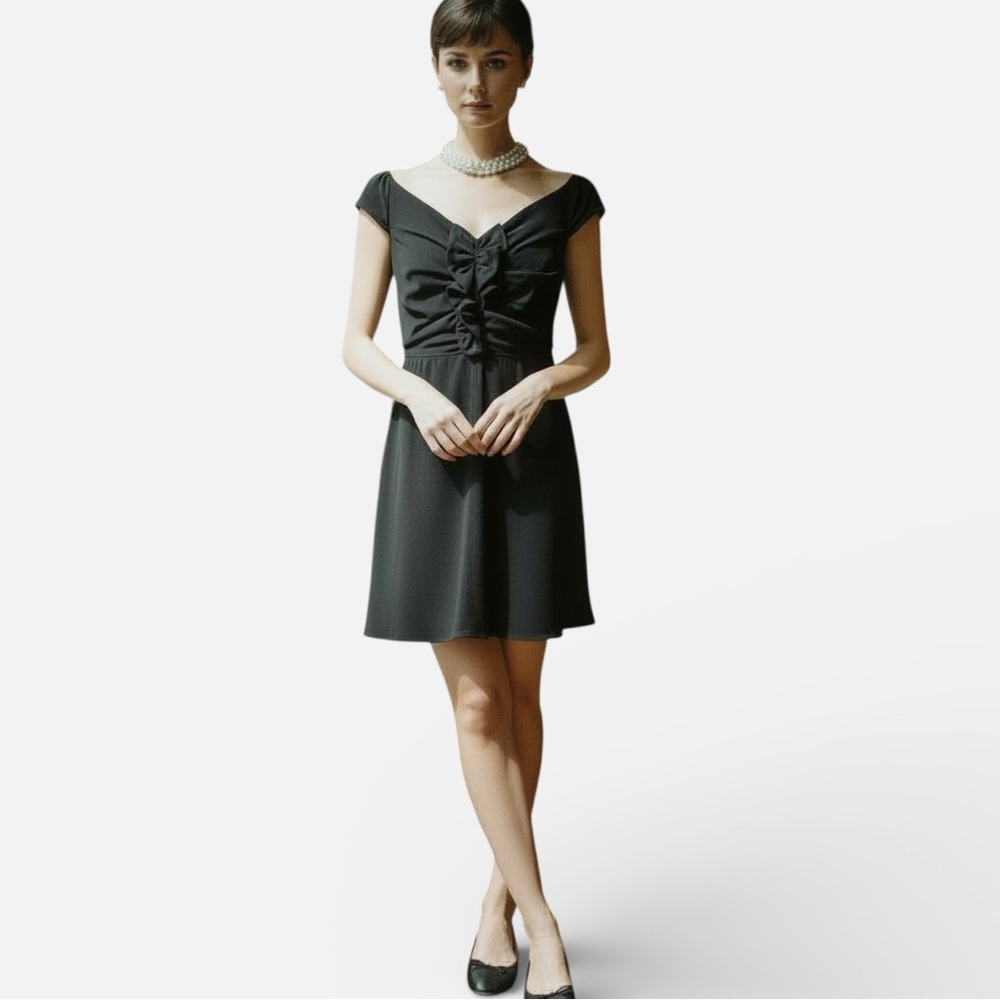 Zac Posen Black Silk Dress 10 NEW Ruffle Front Sleeveless Old Money $1395 LBD